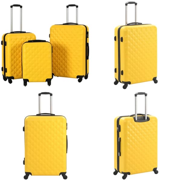 Kuffertsæt i 3 dele hardcase ABS gul - Softcase-trolley - Softcase-trolleyer - Home & Living