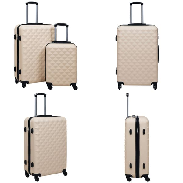 Kuffertsæt 2 dele hardcase ABS guldfarvet - Hardcase-kuffert - Hardcase-kufferter - Home & Living