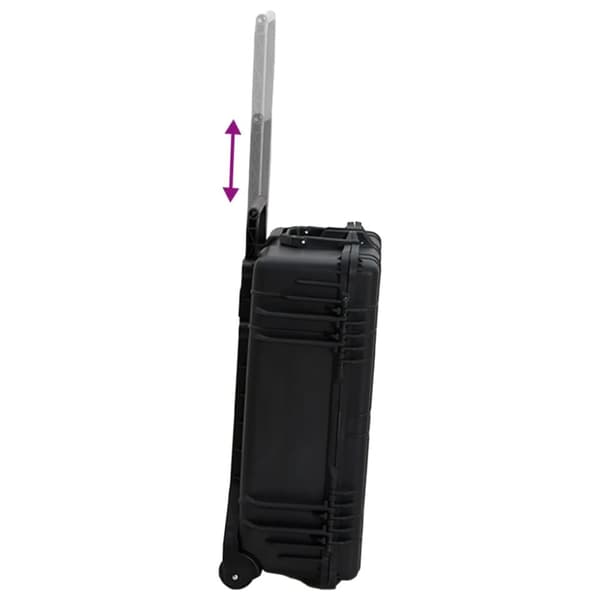 flightcase med hjul 63x50x23 cm PP sort
