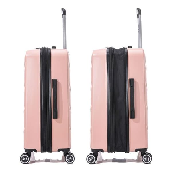 Set med 3 expanderbara resväskor - 100 % ABS - LYS Paris 350-3 - Rose Gold