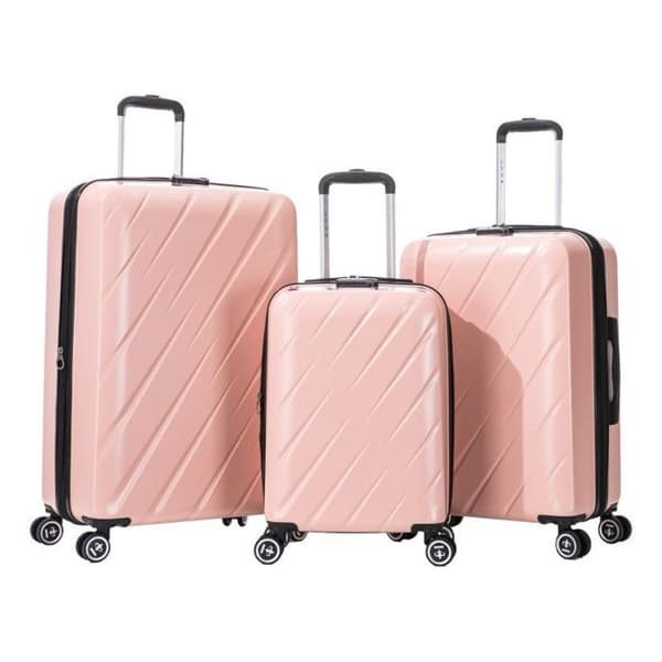 Set med 3 expanderbara resväskor - 100 % ABS - LYS Paris 350-3 - Rose Gold