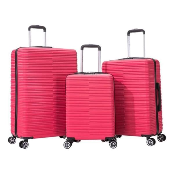 Set med 3 resväskor - 100 % ABS - LYS Paris 360-3 - Fuchsia