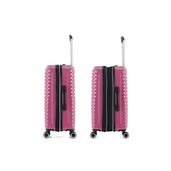 Set med 3 expanderbara vagnsväskor av styv polykarbonat - LYS Paris 328/3 - 328 &amp; 322 Fuchsia