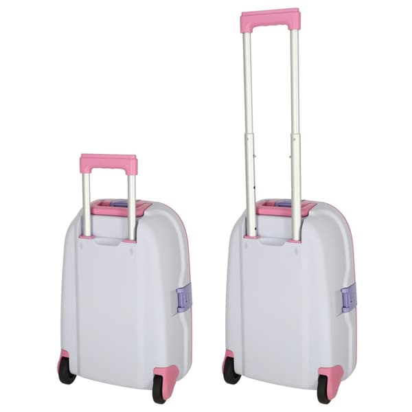 Hyttreseväska för barn på hjul, LED-handbagage med namn, rosa