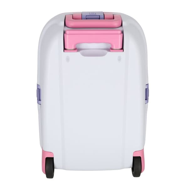 Hyttreseväska för barn på hjul, LED-handbagage med namn, rosa