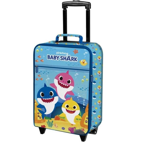 Resväska Trolley Kabin - BABY SHARK - Mjuk - Blå - 20L - 33,5x53x18cm