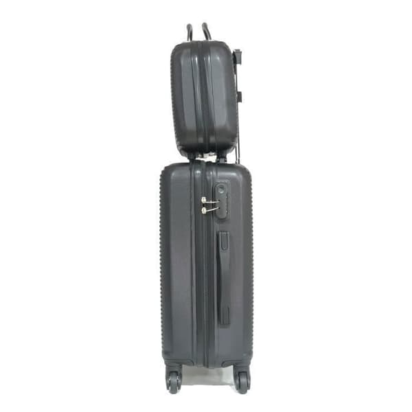 CELIMS FRANCE - Kabinväska 55x35x25 Easyjet med Weekend Necessär | Kabinväsk 55cm | ABS-väska | Inbyggt lås | Svart
