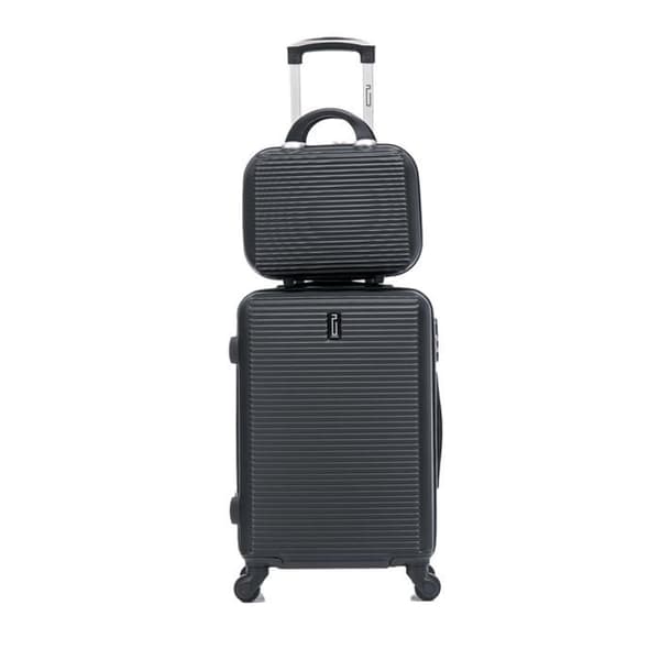 CELIMS FRANCE - Kabinväska 55x35x25 Easyjet med Weekend Necessär | Kabinväsk 55cm | ABS-väska | Inbyggt lås | Svart