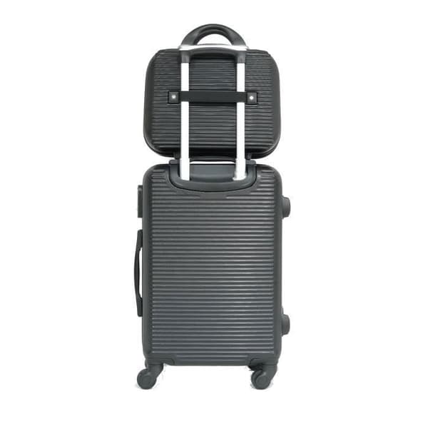 CELIMS FRANCE - Kabinväska 55x35x25 Easyjet med Weekend Necessär | Kabinväsk 55cm | ABS-väska | Inbyggt lås | Svart