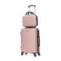 Miniatyrbild 1 av 5: CELIMS FRANCE - Kabinväskan 55x35x25 Easyjet med Weekend Vanity | Kabinväskan 55 cm | ABS-väska | Inbyggd hänglås | Roséguld