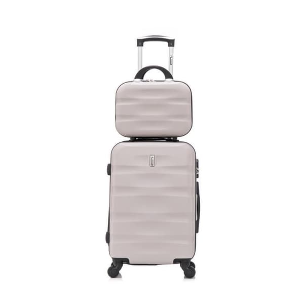 CELIMS FRANCE - Kabinväska 55x35x25 Easyjet med Vanity Aerowave | Kabinväska 55cm | ABS | Inbyggd lås | Grå