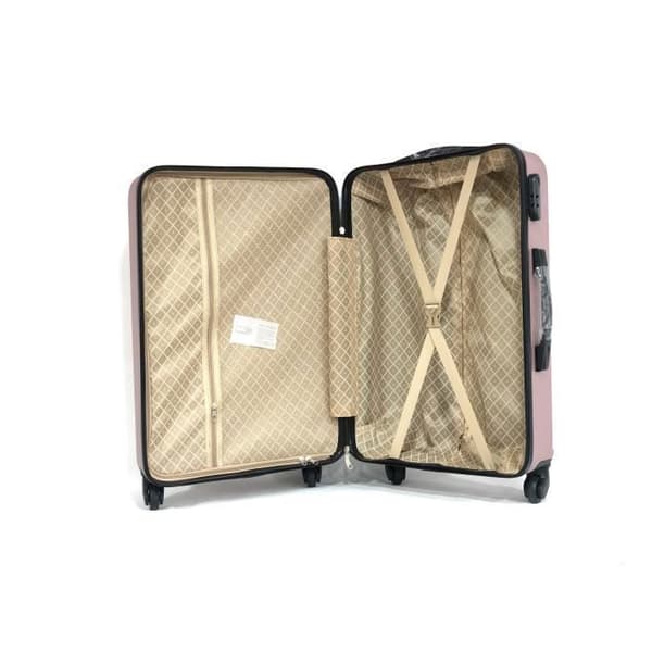 CELIMS FRANCE - Resväska Medium Storlek 65cm | Weekendväska | ABS | 4 hjul 360° | Inbyggd lås | Roséguld