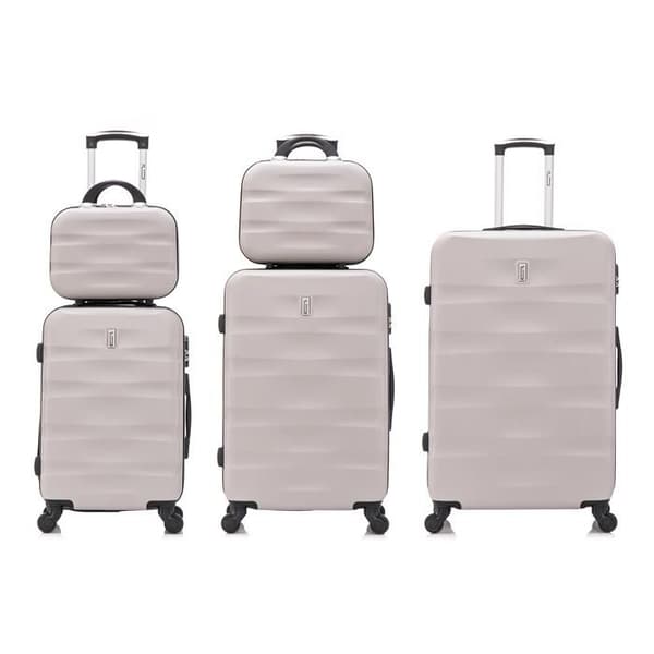 CELIMS FRANCE - Set med Resväskor 5 Delar Aerowave | Resväska Set | Lås | Lätt och Styv | Grå