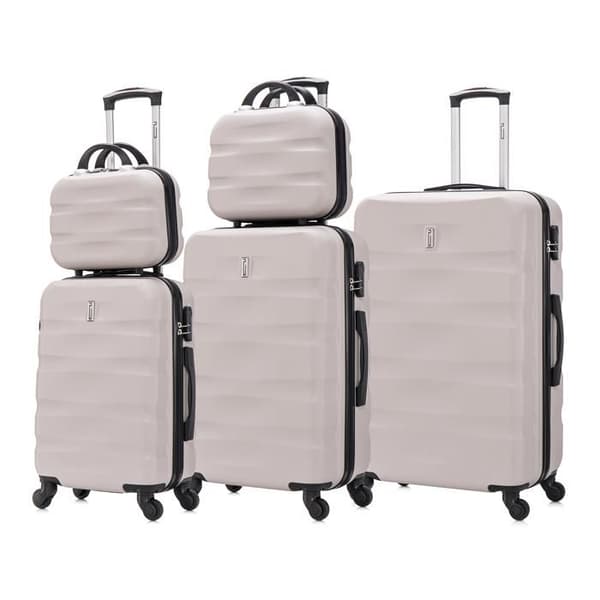 CELIMS FRANCE - Set med Resväskor 5 Delar Aerowave | Resväska Set | Lås | Lätt och Styv | Grå