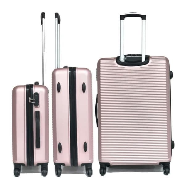 CELIMS FRANCE - Weekendset med 4 Resväskor | Set med Väskor | Resväska med Necessär | ABS | Roséguld