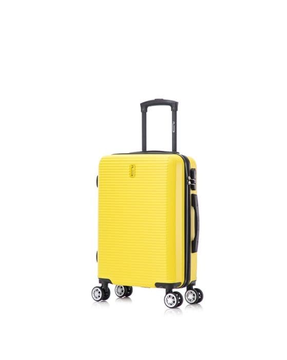CELIMS FRANKRIKE - Handbagage 55x35x25 Helg | Handbagage EasyJet 55cm | ABS-väska | Inbyggd lås | Gul