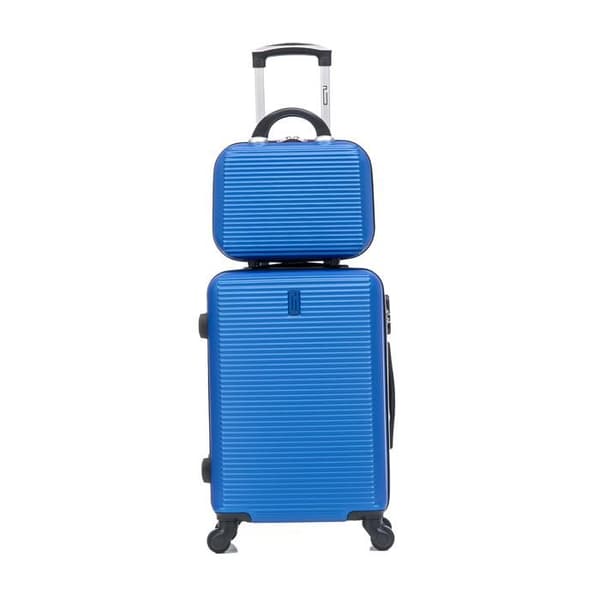 CELIMS FRANCE - Handbagage 55x35x25 Easyjet med Weekend Necessär | Handbagage 55cm | ABS-väska | Inbyggt Lås | Blå