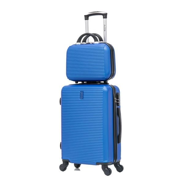 CELIMS FRANCE - Handbagage 55x35x25 Easyjet med Weekend Necessär | Handbagage 55cm | ABS-väska | Inbyggt Lås | Blå