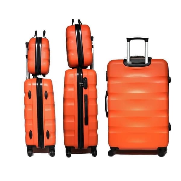 CELIMS FRANCE - Set av resväskor 5 Delar Aerowave | Väskset | Hänglås | Lätt och Hård | Orange