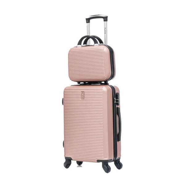 CELIMS FRANCE - Liten Kabinväska 45x36x20 Easyjet | Väska med Sminkväska | Roséguld