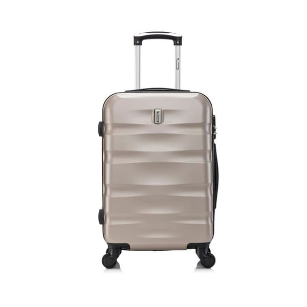 CELIMS FRANCE - Kabinväska 55x35x25 Easyjet med Vanity Aerowave | Kabinväska 55cm | ABS | Inbyggd lås | Champagne