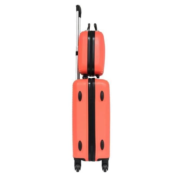 CELIMS FRANCE - Kabinväska 55x35x25 Easyjet med Weekend Vanity | Kabinväska 55 cm | ABS-väska | Inbyggd hänglås | Orange