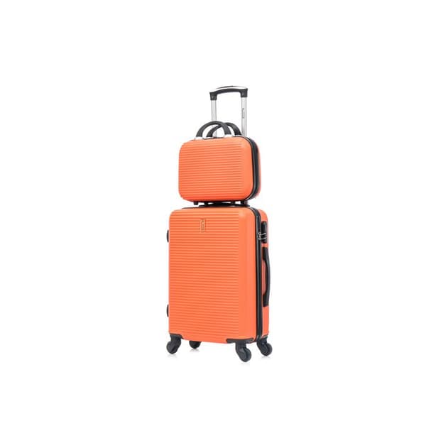 CELIMS FRANCE - Kabinväska 55x35x25 Easyjet med Weekend Vanity | Kabinväska 55 cm | ABS-väska | Inbyggd hänglås | Orange