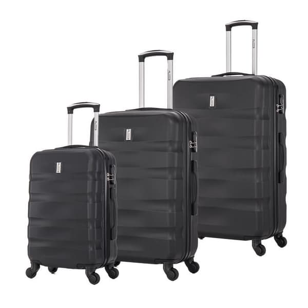 CELIMS FRANCE - Set av resväskor 3 delar Aerowave | Resväska set | Lås | Lätt och styv | Svart