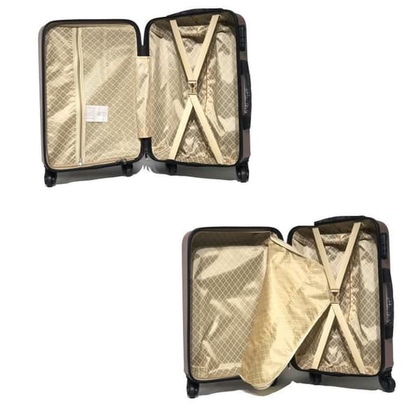 CELIMS - Set med 4 resväskor + 1 fåfänga (45cm+55cm+65cm+75cm) - Godkänd av 100+ flygbolag - Integrerat hänglås - Rose Gold