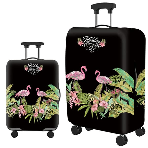 INF Beskyttende kofferttrekk, tykt elastisk bagasjedeksel Jungle flamingo pattern