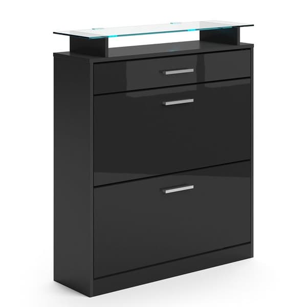 VICCO Skoskåp, fällbara lådor, LED-belysning, skänk, skoförvaring, skolåda
