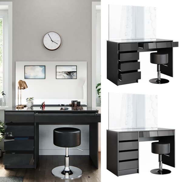 Vicco Sminkbord Sminkbord Sminkbord kista Sherry antracit Spegel (pall)