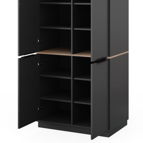 Vicco Betti garderob, antracit, 82 x 179 cm med 4 dörrar