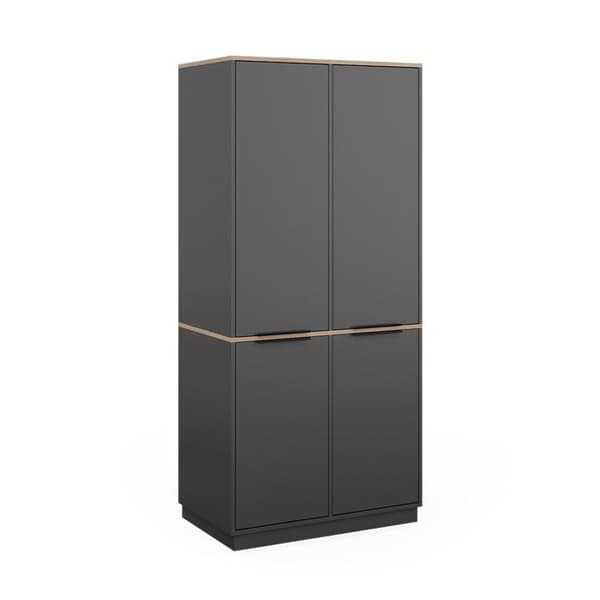 Vicco Betti garderob, antracit, 82 x 179 cm med 4 dörrar