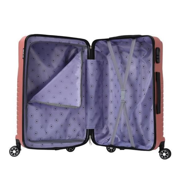 Medium suitcase - TROLLEY ADC - 65x40x25cm - Rigid ABS shell - 4 wheels 360° - Combination lock - Pink