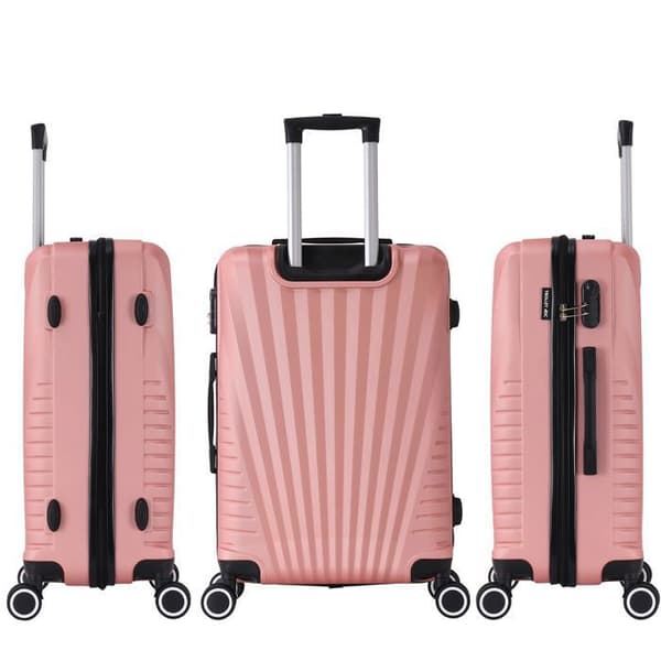Medium suitcase - TROLLEY ADC - 65x40x25cm - Rigid ABS shell - 4 wheels 360° - Combination lock - Pink