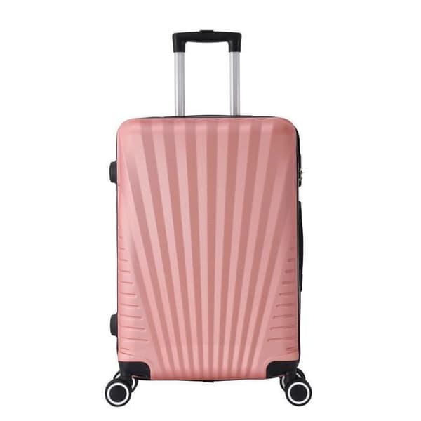 Medium suitcase - TROLLEY ADC - 65x40x25cm - Rigid ABS shell - 4 wheels 360° - Combination lock - Pink