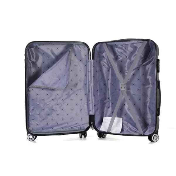 Weekend resväska | Medium resväska Storlek 65cm | ABS Holdall resväska | 4 dubbla 360° hjul | Integrerat lås | Palace | Kolgrå