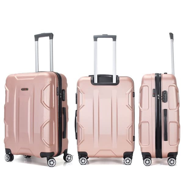 Stor resväska - SUPERFLY - Palace - 8 hjul - Stel ABS - Rose Gold