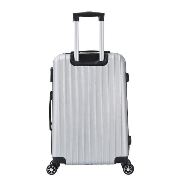 Set med 3 resväskor 4 hjul stel Grå Silver - Hörn - Trolley ADC