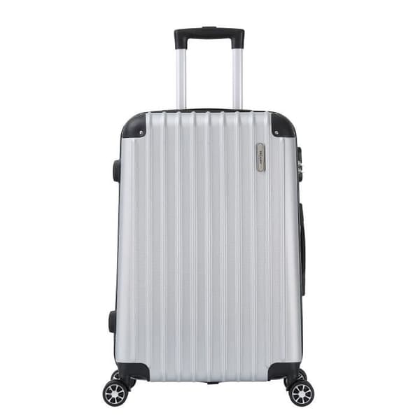 Set med 3 resväskor 4 hjul stel Grå Silver - Hörn - Trolley ADC