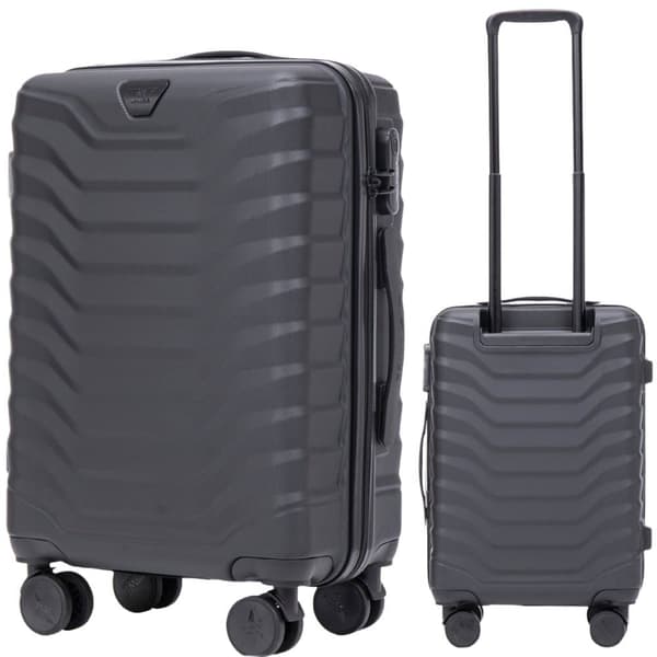 WINGS Svart Kabinväska 55.5cm – Hård ABS Resekoffert med 4 Hjul