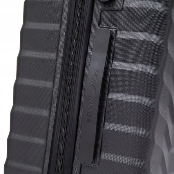 WINGS Medium Kuffert sort – ABS, 4 Hjul, Kodelås, Unisex, 65.5 cm