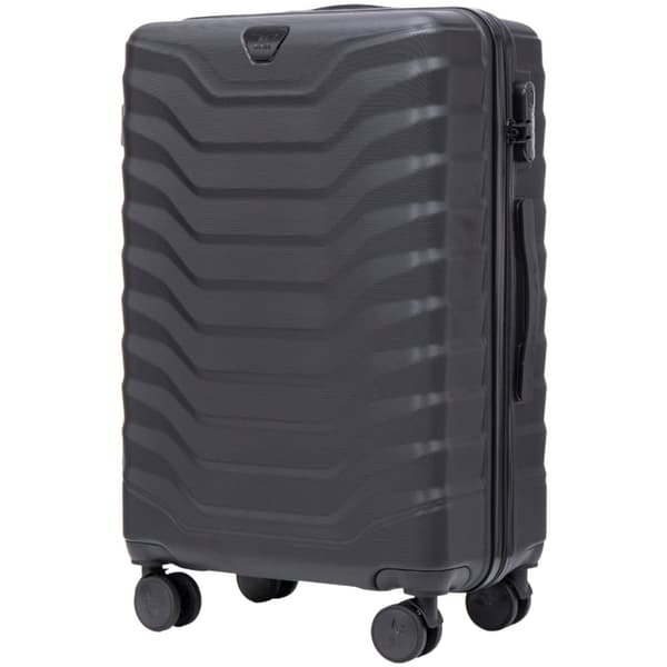 WINGS Medium Kuffert sort – ABS, 4 Hjul, Kodelås, Unisex, 65.5 cm