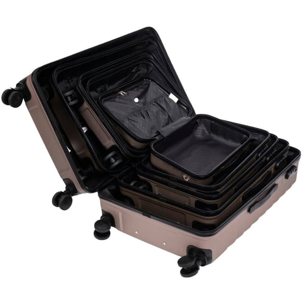 WINGS Eleganta 4-dels Champagne Bagageset i Hård ABS med 4 Hjul