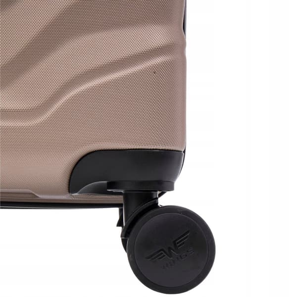 WINGS Eleganta 4-dels Champagne Bagageset i Hård ABS med 4 Hjul