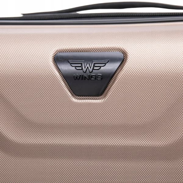 WINGS Eleganta 4-dels Champagne Bagageset i Hård ABS med 4 Hjul