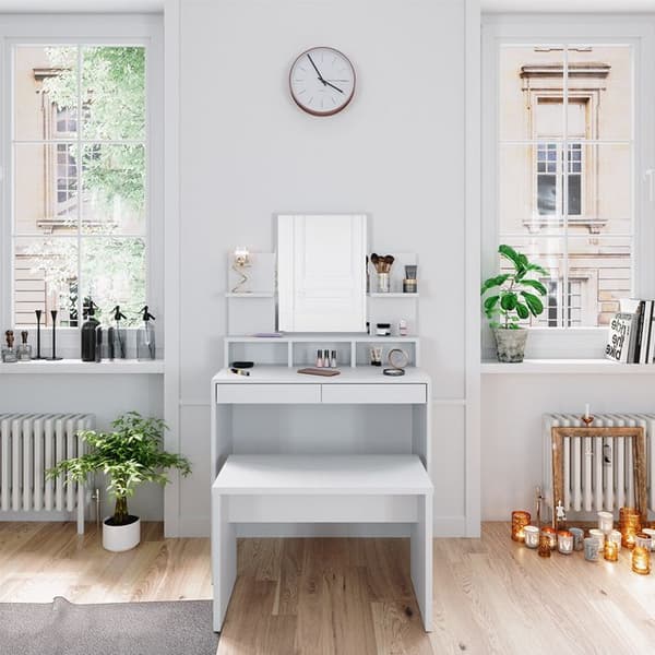 VICCO Ania sminkbord vit + bänk