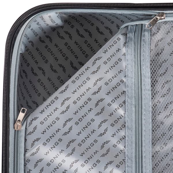 WINGS EGRET 3-delt Hardcase Kuffertsæt, Grå, ABS+ med Kodelås