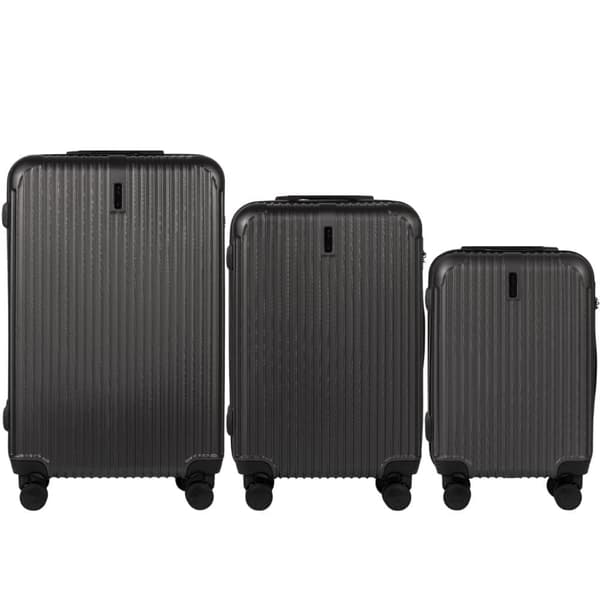 WINGS EGRET 3-delt Hardcase Kuffertsæt, Grå, ABS+ med Kodelås